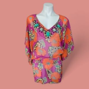 Victoria's Secret Faux Turquoise Stone Embellished Swim Tunic Cover-up